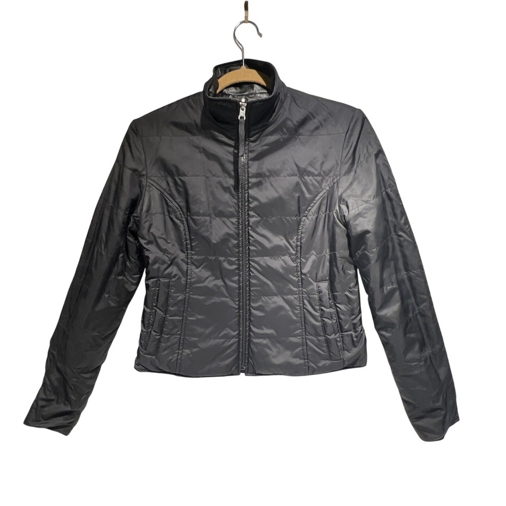 Wilsons Leather Maxima‎ Womens Quilted Puffer Jacket Black Genuine Leather Small